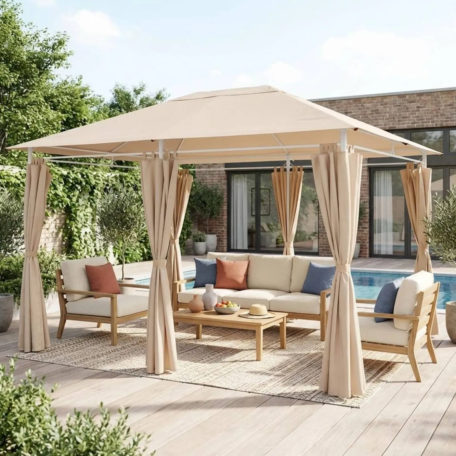Cobertura de pérgola 3x3m