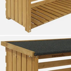 Conjunto de 2 abrigos para lenha de madeira de abeto