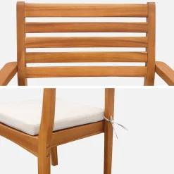 Conjunto de 4 cadeiras de jardim em madeira de acácia