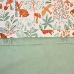Conjunto de cama de algodão reversível estampado outono, 1 lugar