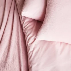 Conjunto de cama gaze de algodão, rosa