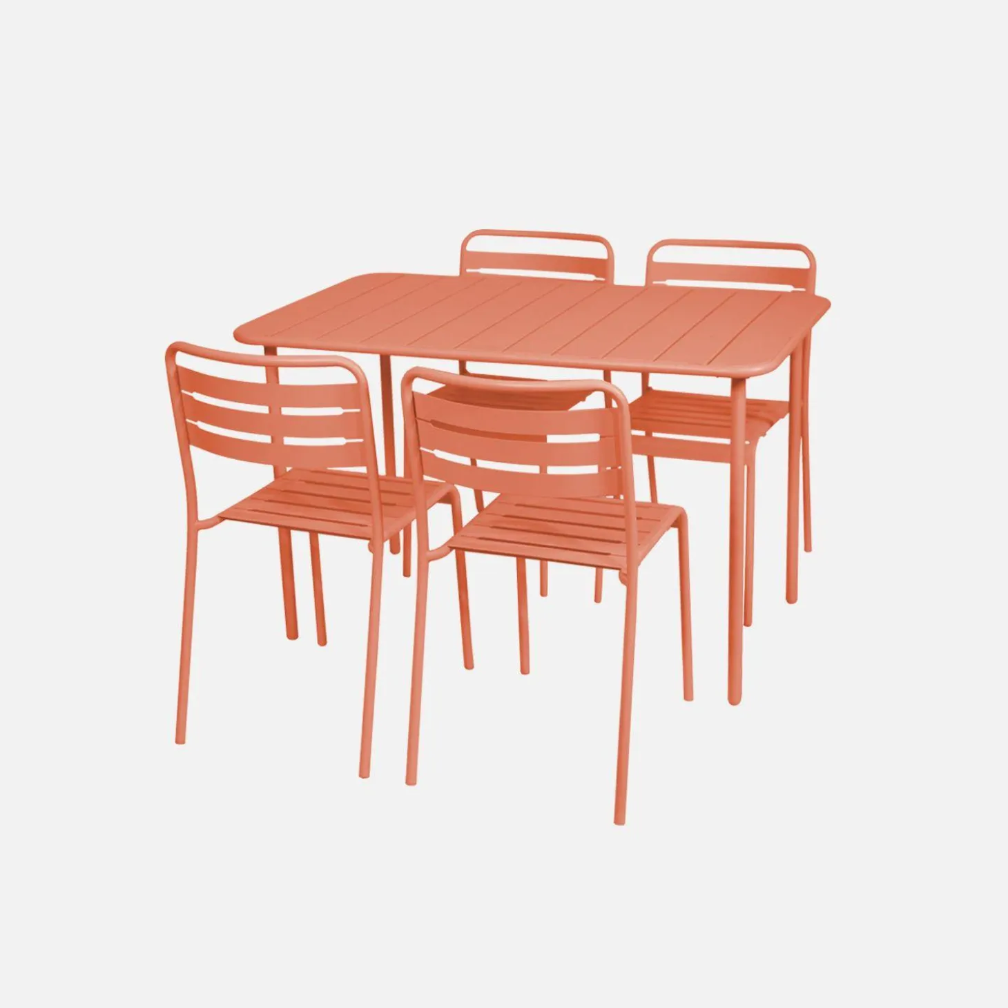Conjunto de jardim com mesa bistrô de 120cm em aço com 4 cadeiras
