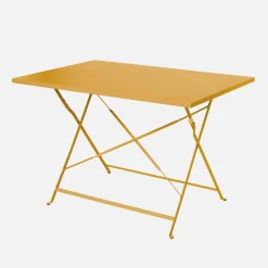 Conjunto de jardim com mesa bistrô dobrável de 110cm em aço com 4 cadeiras