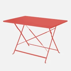 Conjunto de jardim com mesa bistrô dobrável de 110cm em aço com 4 cadeiras