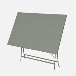 Conjunto de jardim com mesa bistrô dobrável de 110cm em aço com 4 cadeiras