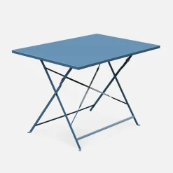 Conjunto de jardim com mesa bistrô dobrável de 110cm em aço com 4 cadeiras