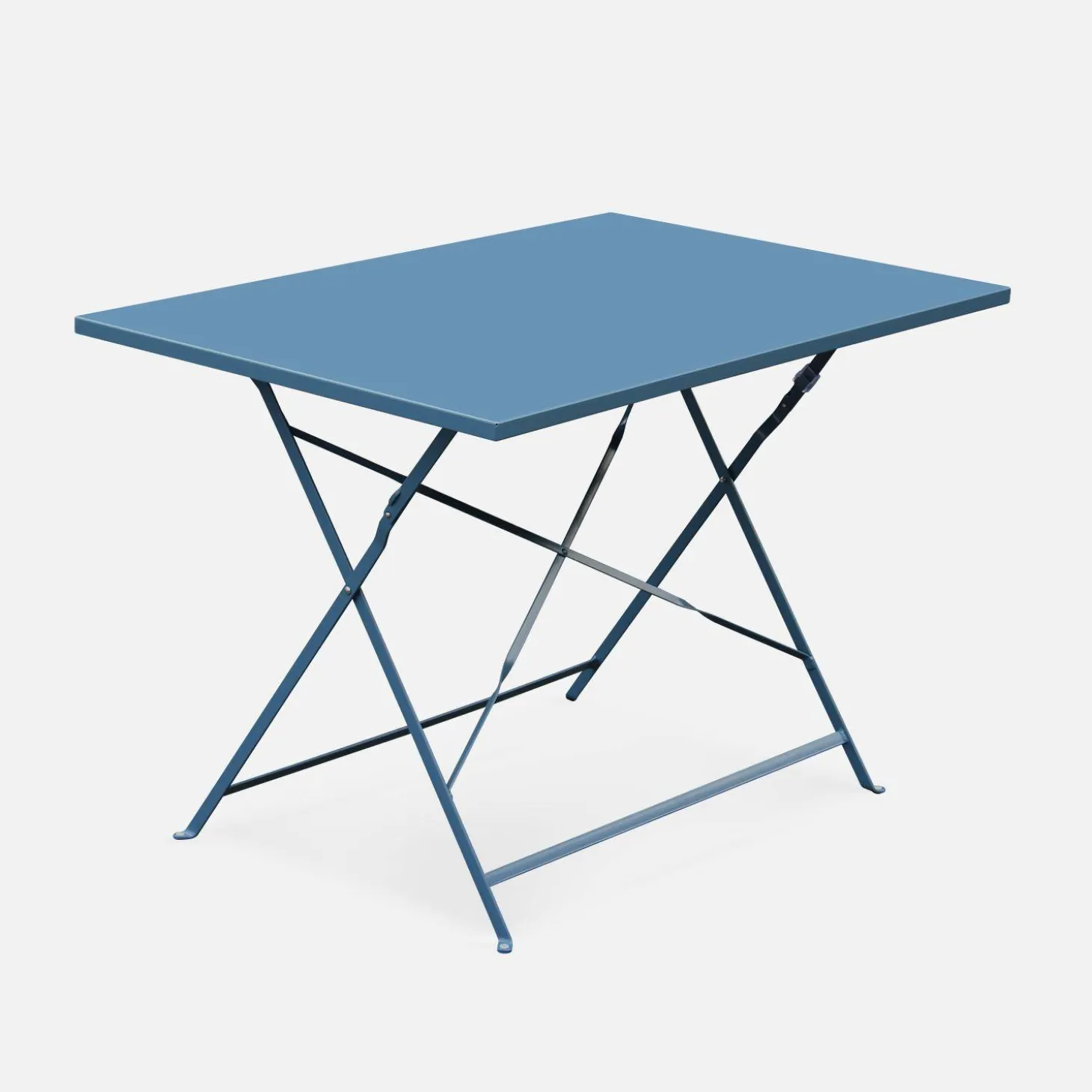 Conjunto de jardim com mesa bistrô dobrável de 110cm em aço com 4 cadeiras