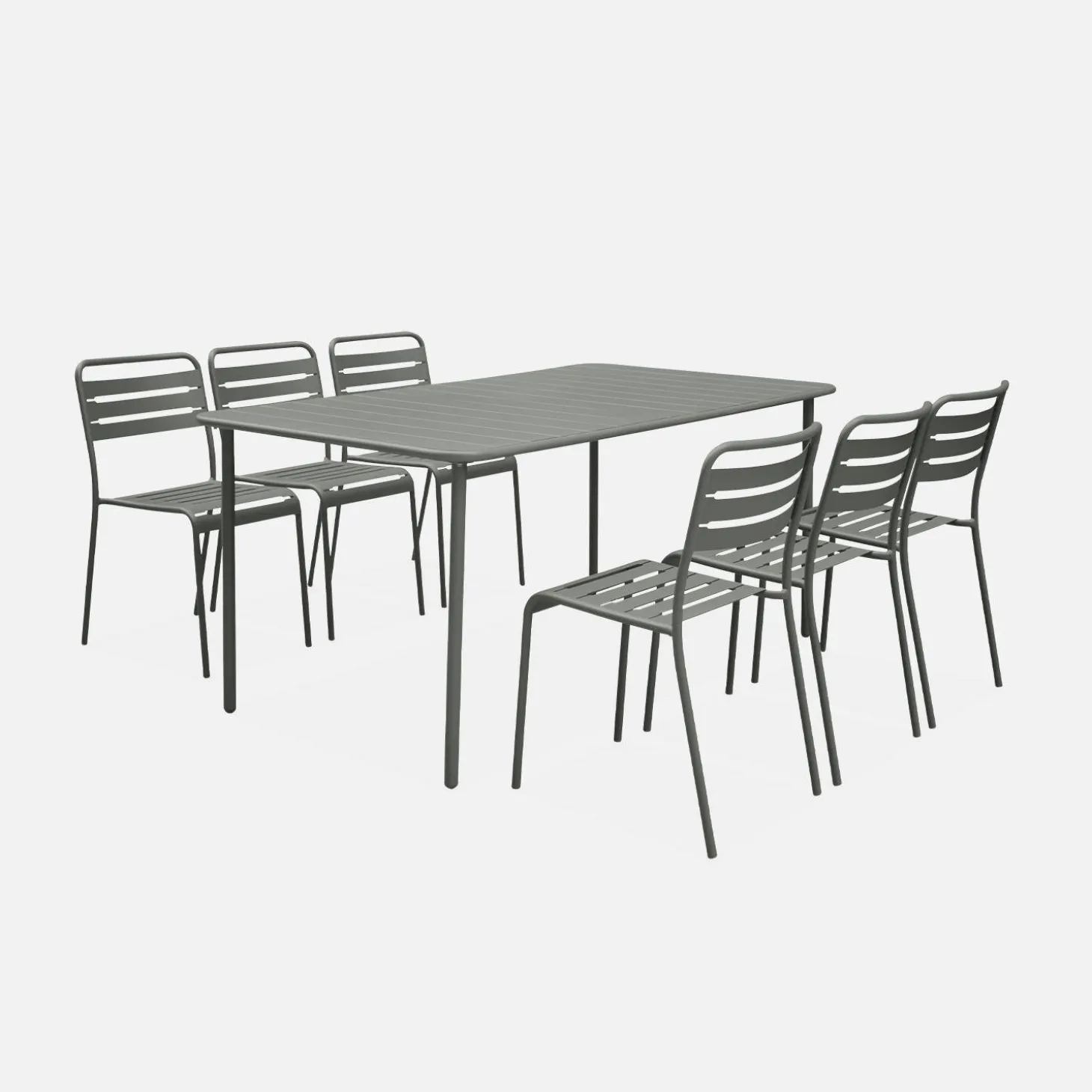 Conjunto de jardim com mesa bistrô de 160cm em aço com 6 cadeiras