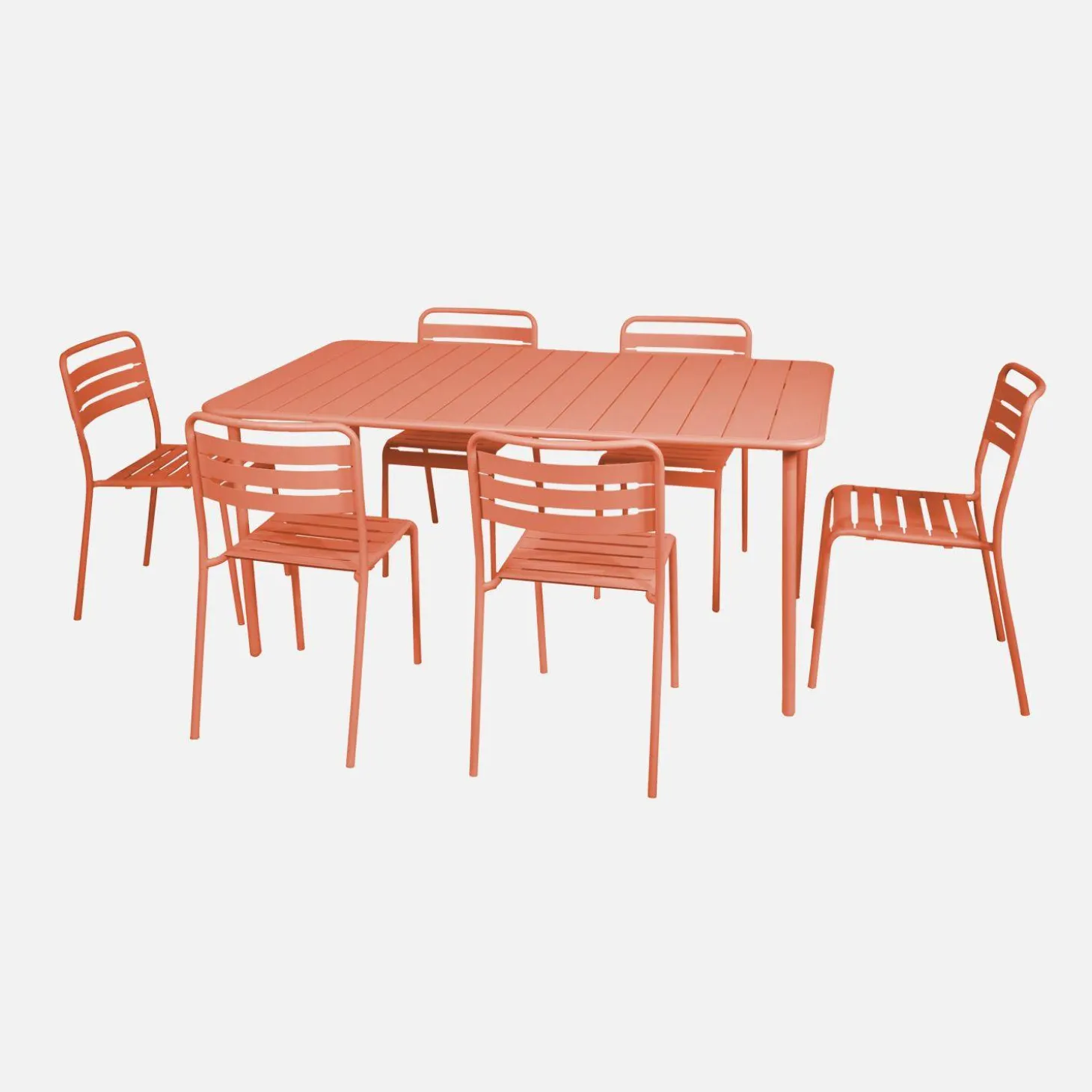 Conjunto de jardim com mesa bistrô de 160cm em aço com 6 cadeiras