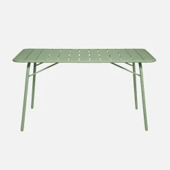 Conjunto de jardim com mesa bistrô em aço com 6 cadeiras dobráveis, 140cm