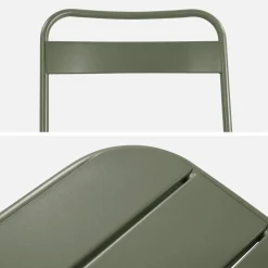 Conjunto de jardim com mesa bistrô em aço com 6 cadeiras dobráveis, 140cm