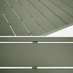 Conjunto de jardim com mesa bistrô em aço com 6 cadeiras dobráveis, 140cm