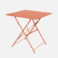 Conjunto de jardim com mesa bistrô dobrável em aço com 2 cadeiras, 70cm