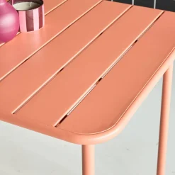 Conjunto de jardim com mesa bistrô de 160cm em aço com 8 cadeiras