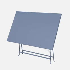Conjunto de jardim com mesa bistrô dobrável de 110cm em aço com 4 cadeiras