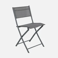 Conjunto de jardim com mesa dobrável de aço com 4 cadeiras