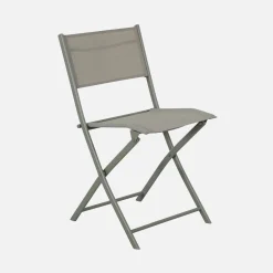 Conjunto de jardim com mesa dobrável de aço com 4 cadeiras