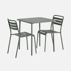 Conjunto de jardim com mesa em metal com 2 cadeiras