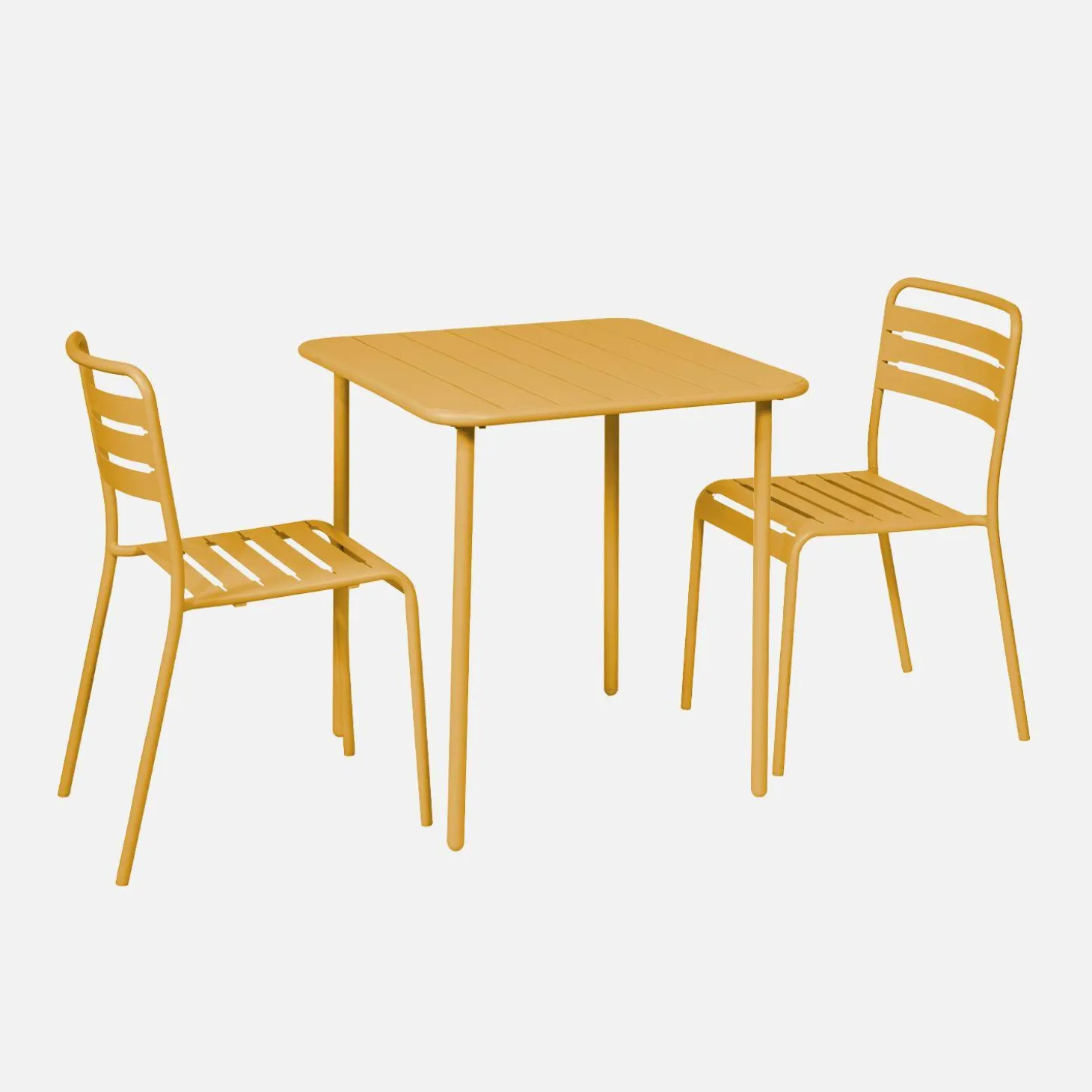 Conjunto de jardim com mesa em metal com 2 cadeiras