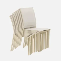Conjunto de jardim com mesa em alumínio com 8 cadeiras