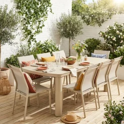 Conjunto de jardim com mesa em alumínio com 8 cadeiras