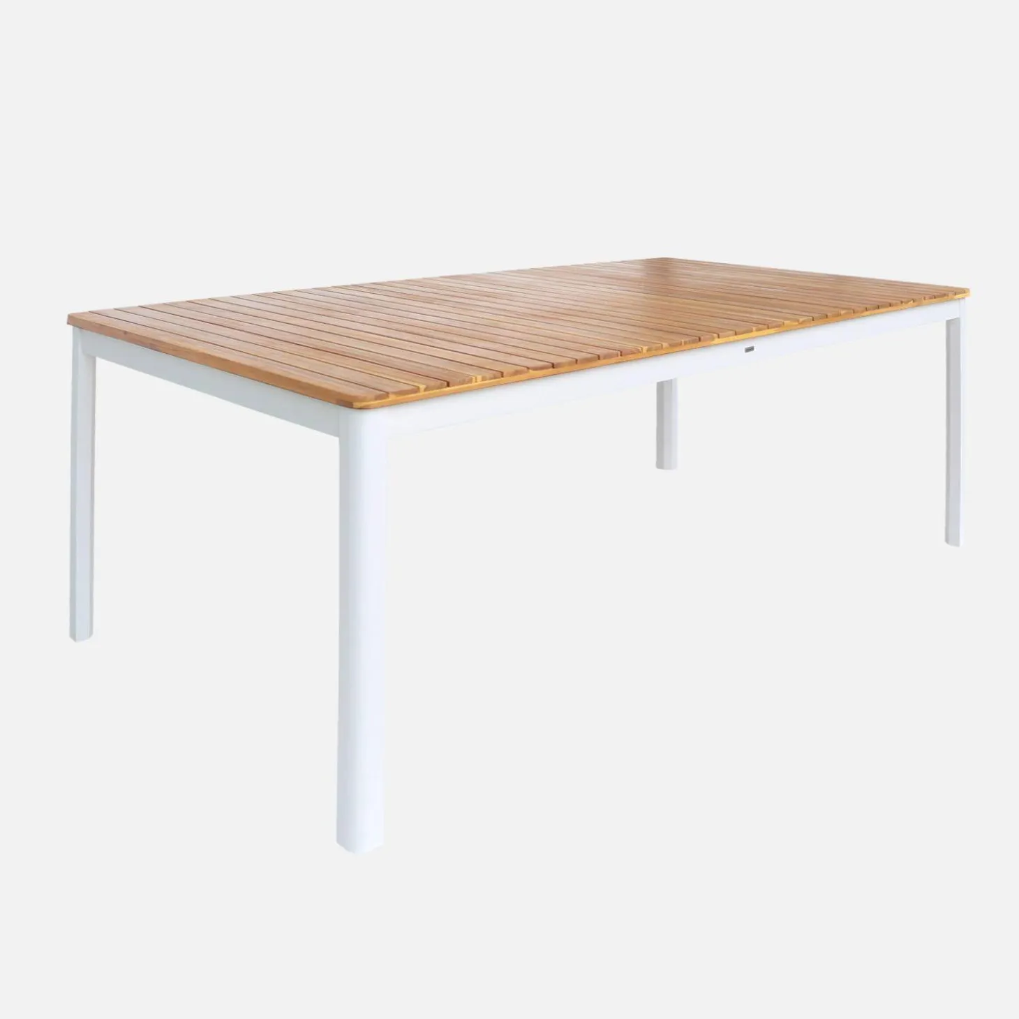 Conjunto de jardim com mesa em madeira de acácia com cantos arredondados com 10 cadeiras