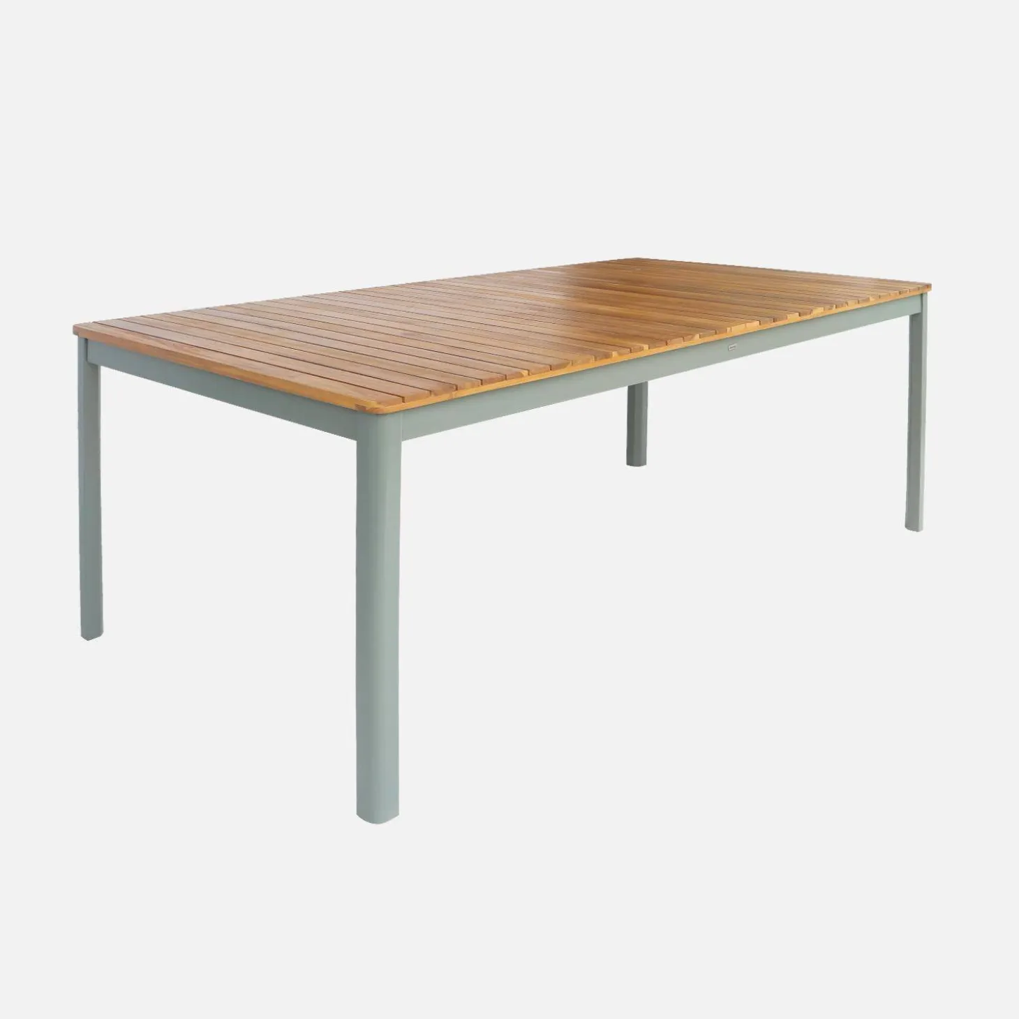 Conjunto de jardim com mesa em madeira de acácia com cantos arredondados com 10 cadeiras