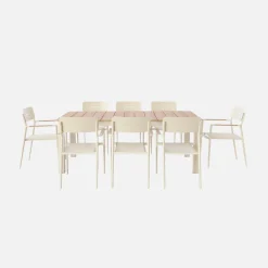 Conjunto de jardim com mesa em alumínio com 8 cadeiras