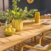 Conjunto de jardim com mesa em madeira de acácia com 8 cadeiras