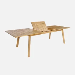 Conjunto de jardim com mesa em madeira de acácia com 8 cadeiras