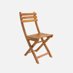 Conjunto de jardim com mesa em madeira de acácia com cantos arredondados com 10 cadeiras