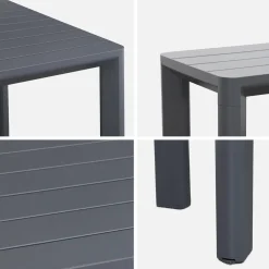 Conjunto de jardim com mesa em alumínio com 2 bancos, 8 lugares