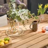 Conjunto de jardim com mesa em madeira de eucalipto e cordas com 8 cadeiras
