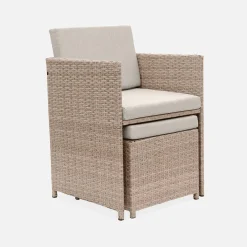 Conjunto de jardim com mesa em tecido de resina com 10 cadeirões