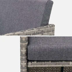 Conjunto de jardim com mesa em tecido de resina com 12 cadeirões
