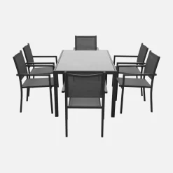 Conjunto de jardim com mesa em alumínio com 8 cadeiras