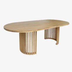 Conjunto de jardim com mesa em madeira de acácia com 6 cadeiras
