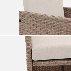 Conjunto de jardim com mesa em tecido de resina com 8 cadeirões