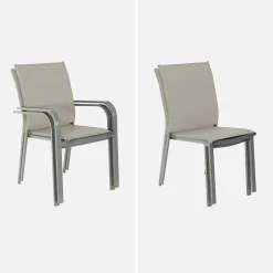 Conjunto de jardim com mesa extensível de alumínio com 8 cadeiras e 2 poltronas
