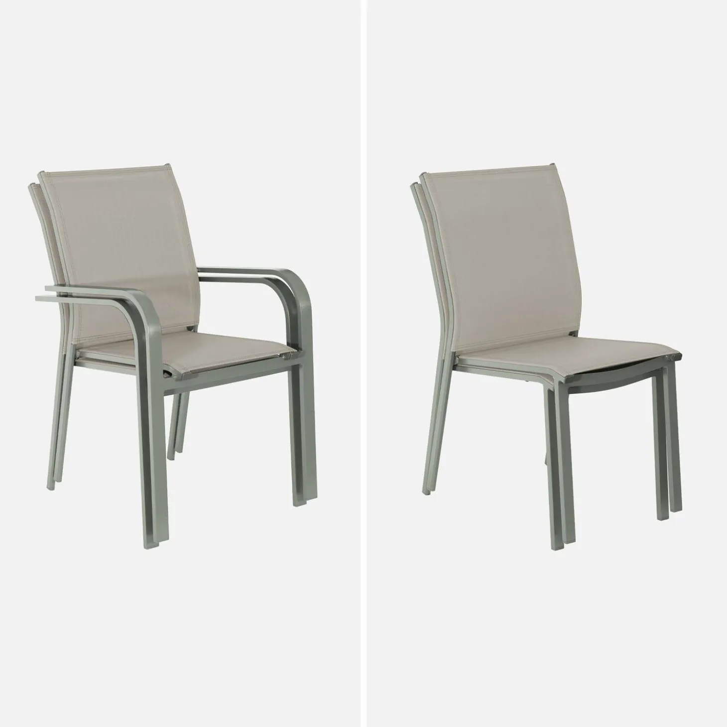 Conjunto de jardim com mesa extensível de alumínio com 8 cadeiras e 2 poltronas