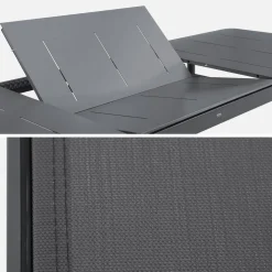 Conjunto de jardim com mesa extensível em alumínio com 8 cadeiras