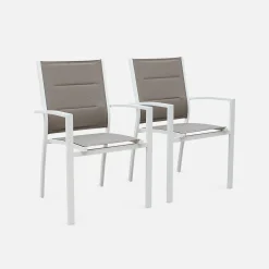 Conjunto de jardim com mesa extensível em alumínio com 6 cadeiras