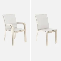 Conjunto de jardim com mesa extensível de alumínio com 8 cadeiras e 2 poltronas