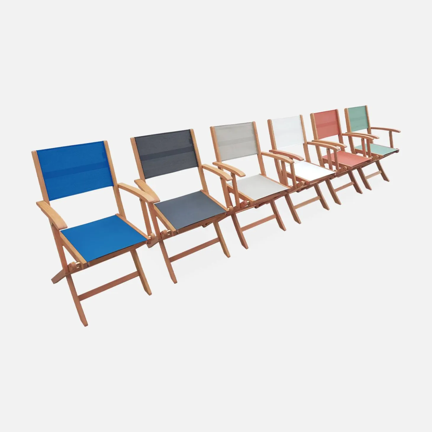 Conjunto de jardim com mesa extensível em madeira com 10 cadeiras