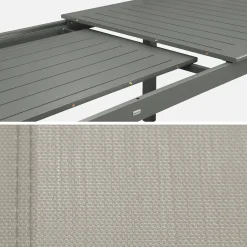 Conjunto de jardim com mesa extensível em alumínio com 4 cadeiras e 2 poltronas