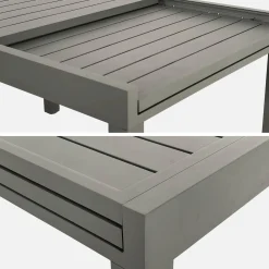 Conjunto de jardim com mesa extensível em alumínio e textilene com 8 cadeiras