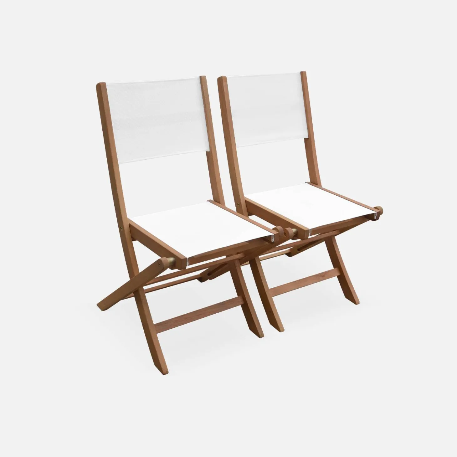 Conjunto de jardim com mesa extensível em madeira com 6 cadeiras