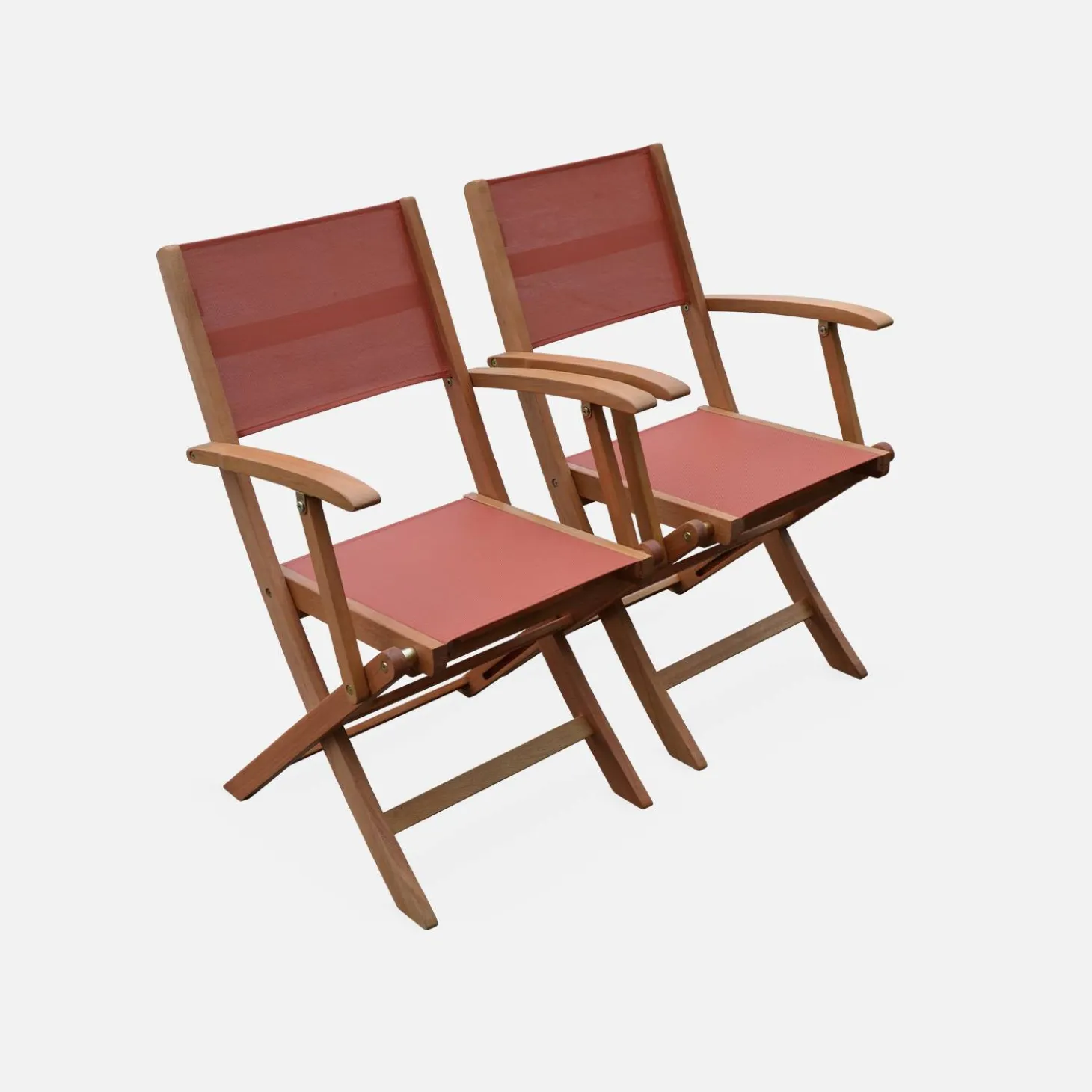 Conjunto de jardim com mesa extensível em madeira com 6 cadeiras