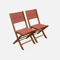Conjunto de jardim com mesa extensível em madeira com 6 cadeiras