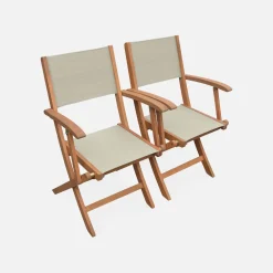 Conjunto de jardim com mesa extensível em madeira com 10 cadeiras